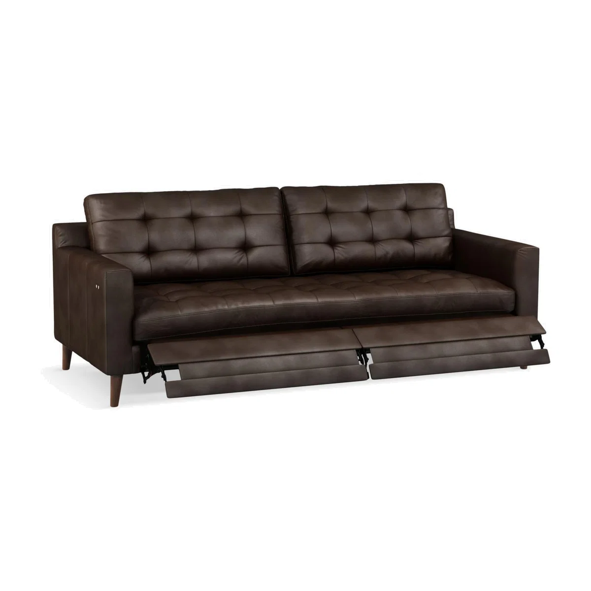 John Lewis & Partners Draper Motion Large 3 Seater Leather Sofa with Footrest Mechanism, Dark Leg – image 1