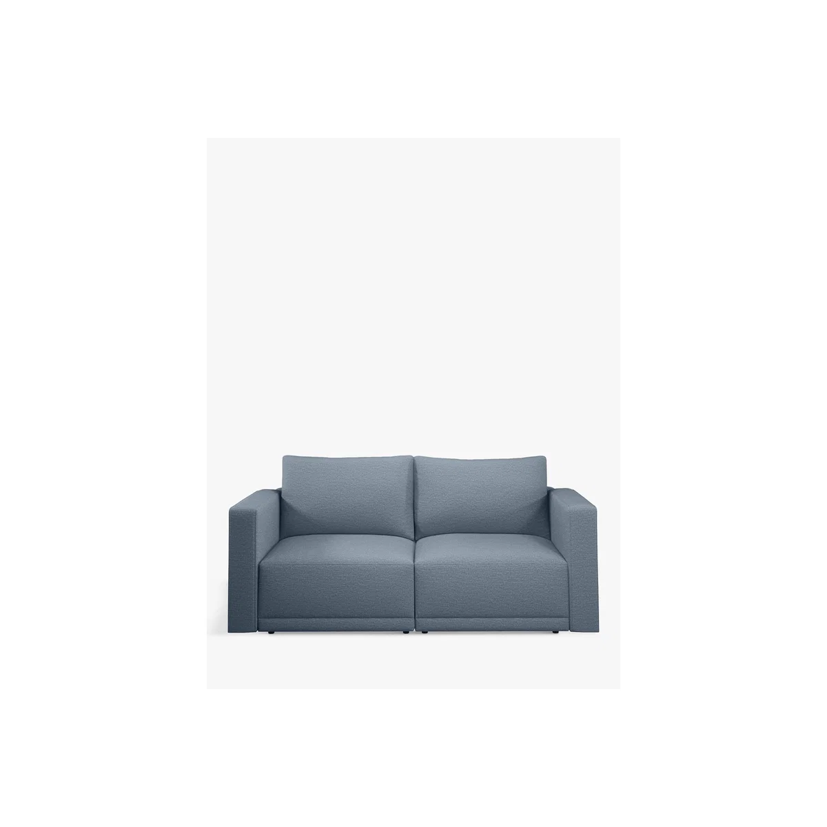 John Lewis Bundle Bold Arm Small 2 Seater Sofa, Light Leg, Fine Chenille Blue – image 3