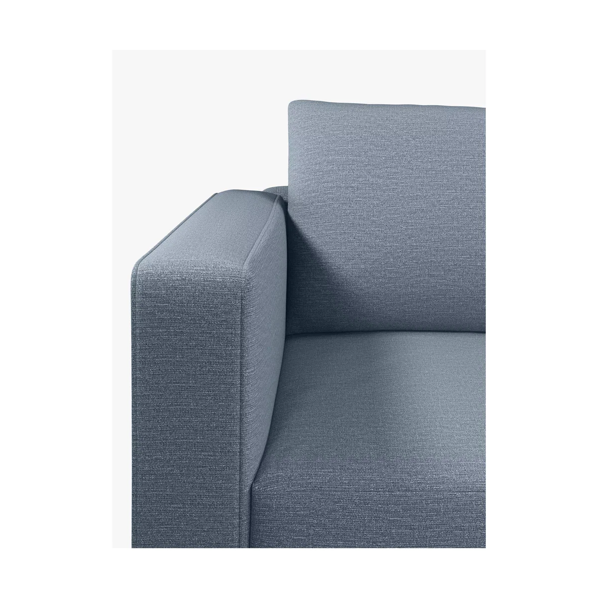 John Lewis Bundle Bold Arm Small 2 Seater Sofa, Light Leg, Fine Chenille Blue – image 5