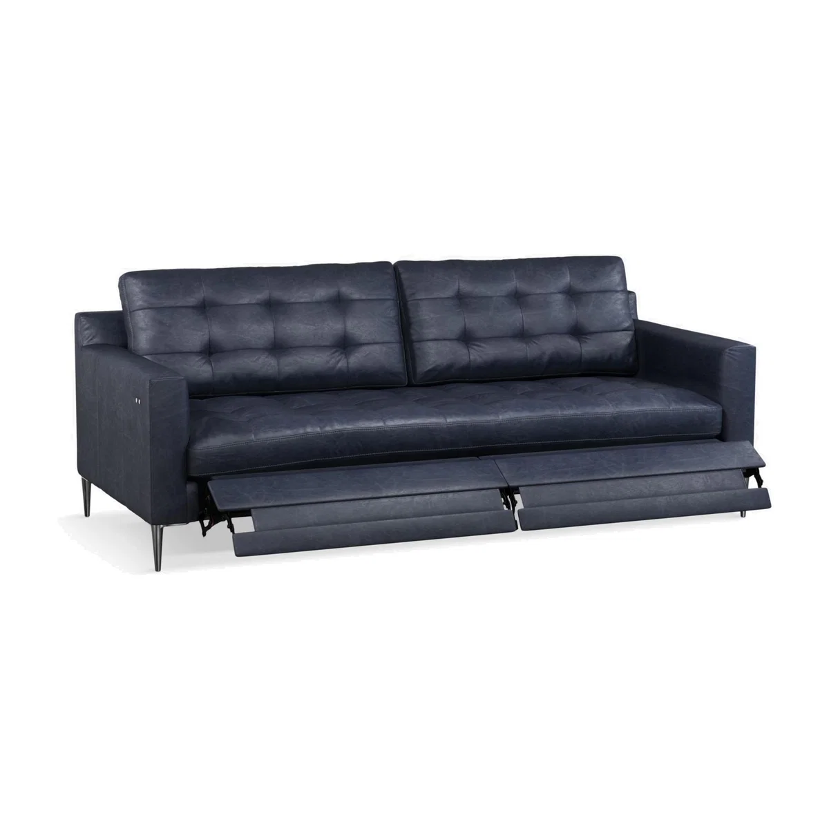John Lewis & Partners Draper Motion Large 3 Seater Leather Sofa with Footrest Mechanism, Metal Leg – image 1
