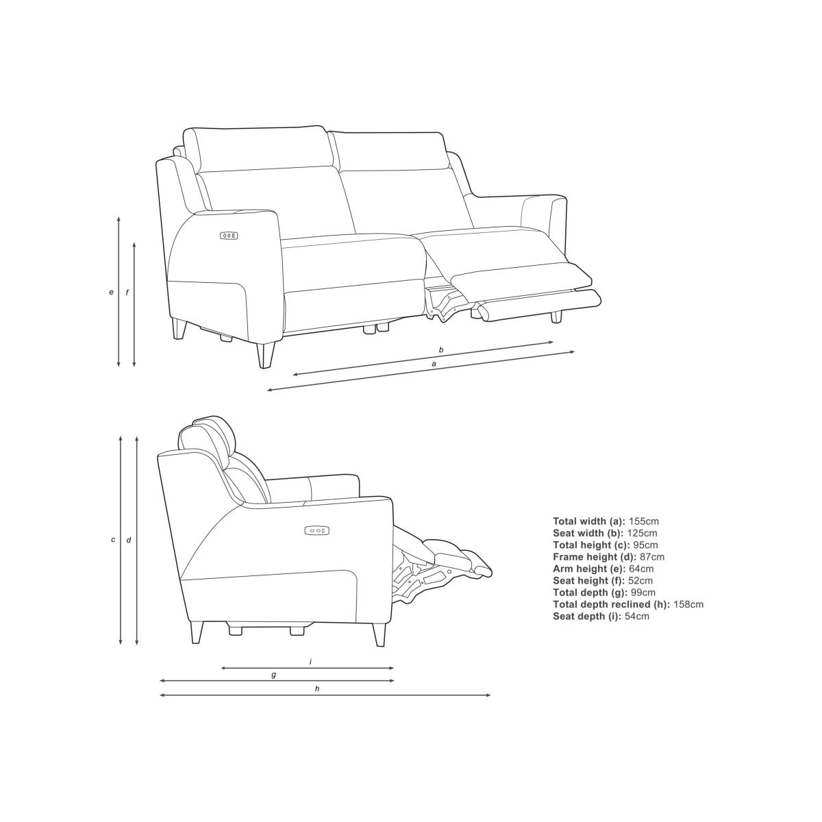 John Lewis & Partners Elevate Medium 2 Seater Power Recliner Leather Sofa, Dark Leg – image 8