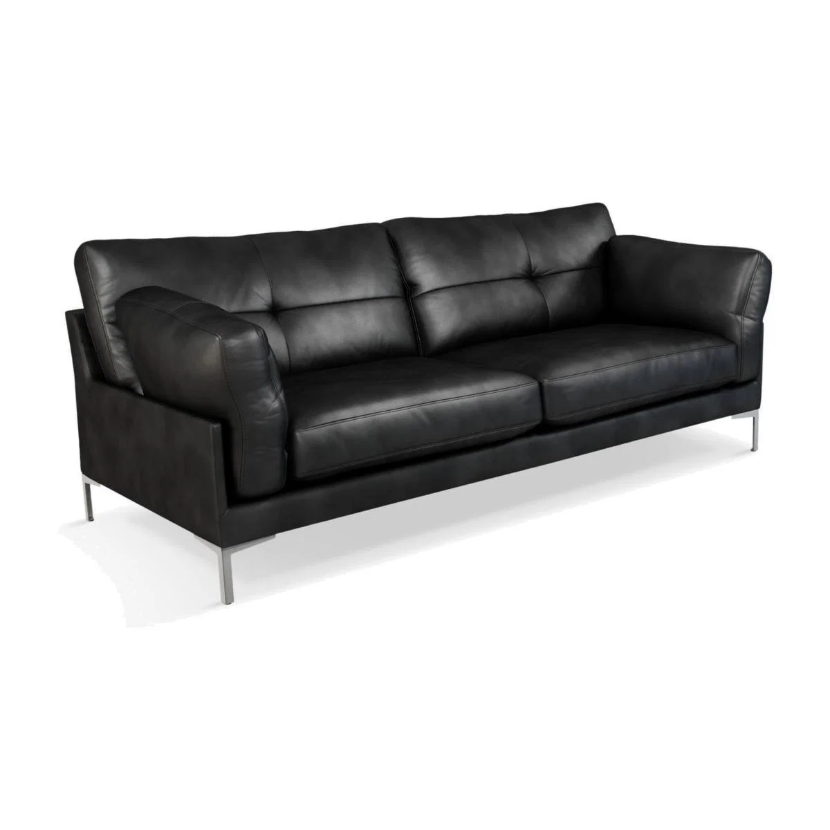 John Lewis & Partners Java II Large 3 Seater Leather Sofa, Metal Leg – image 1