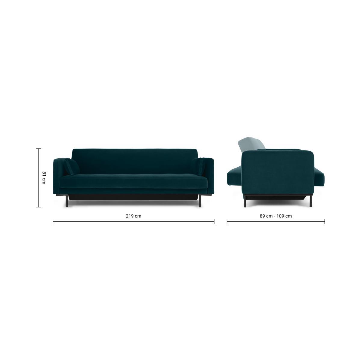 Harlow Sofa Bed with Storage, Coastal Blue Velvet – image 11