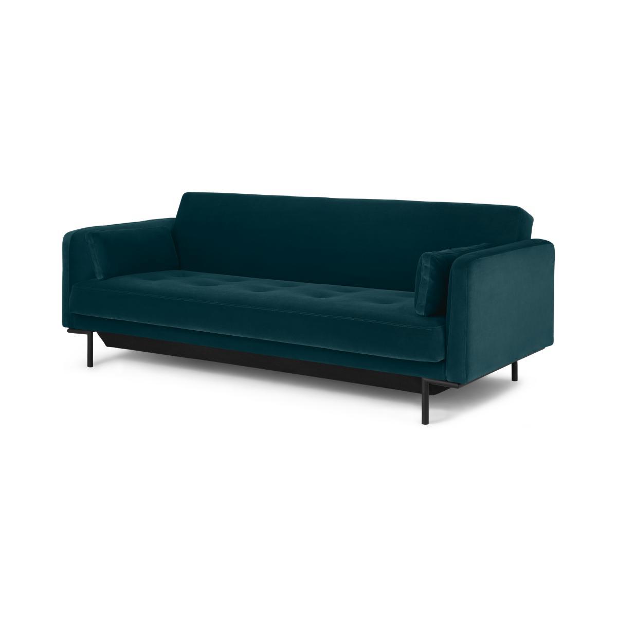 Harlow Sofa Bed with Storage, Coastal Blue Velvet – image 3
