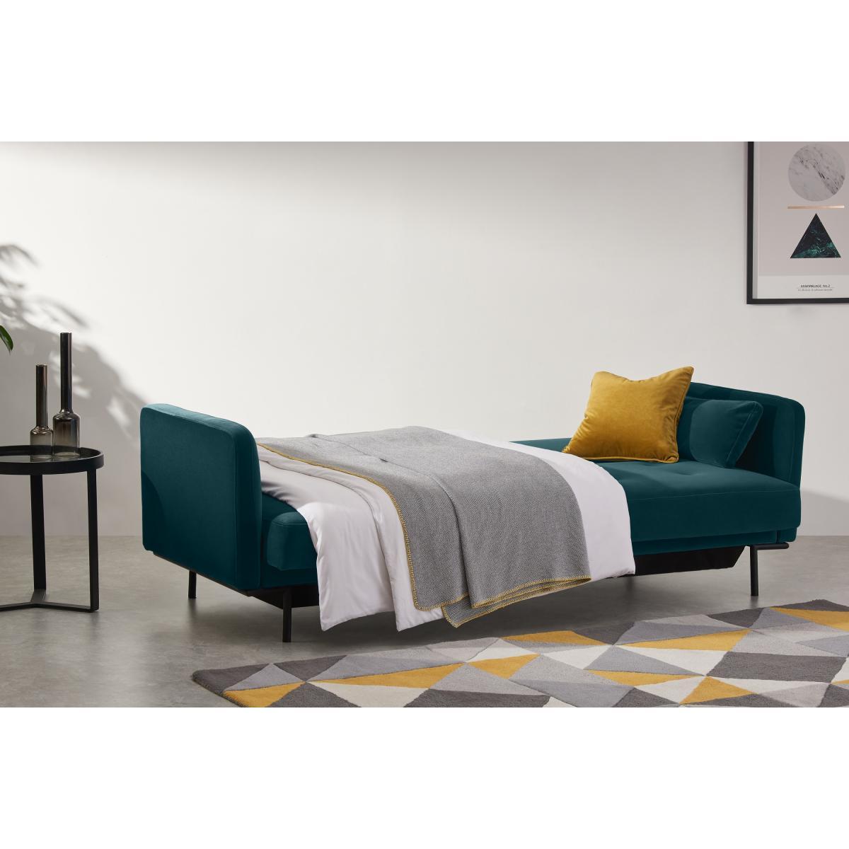 Harlow Sofa Bed with Storage, Coastal Blue Velvet – image 9