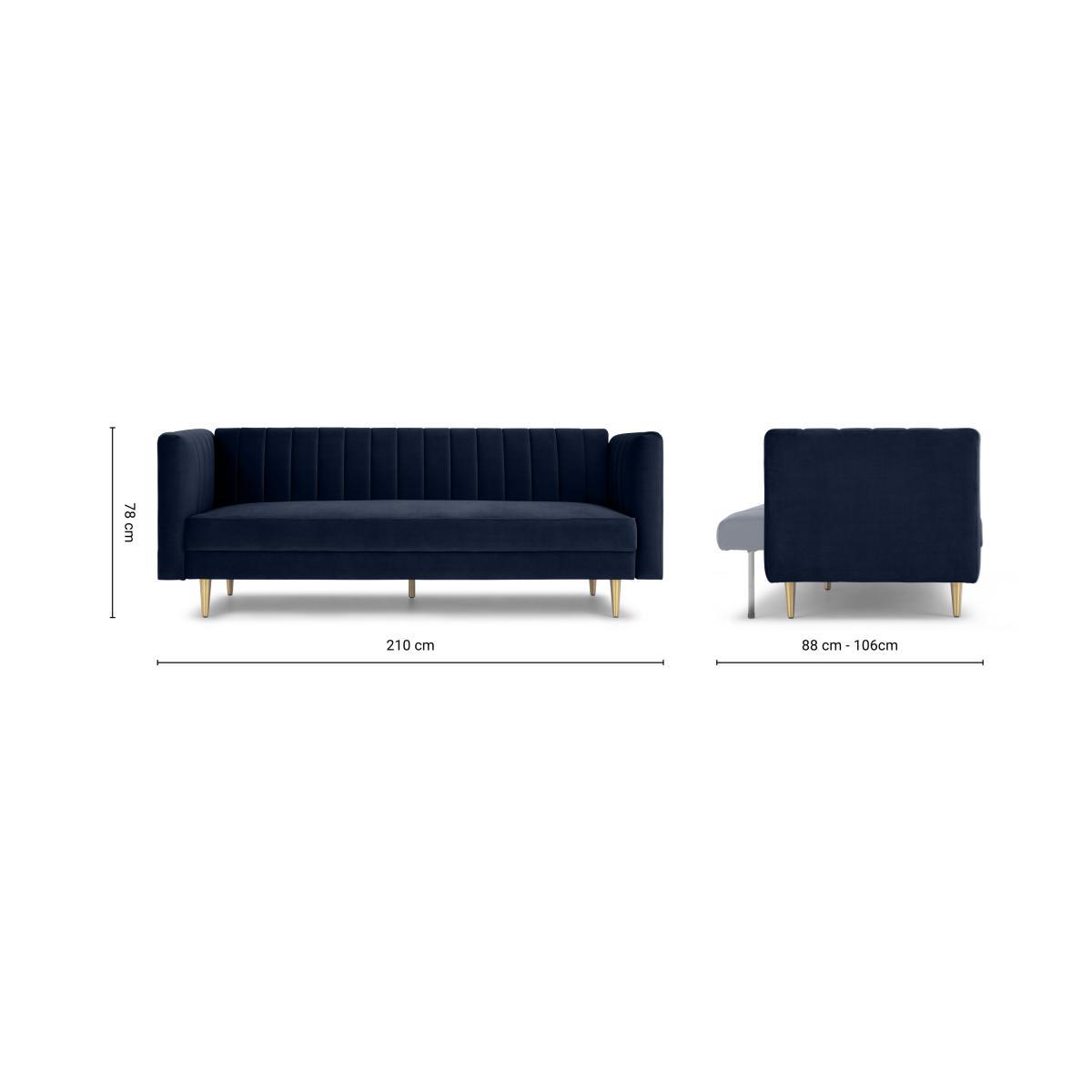 Amicie Sofa Bed, Monarch Blue Velvet – image 9