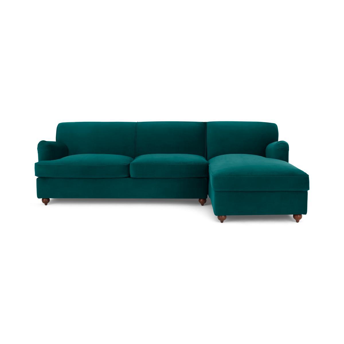Orson Right Hand Facing Chaise End Sofa Bed, Velvet Seafoam Blue – image 2