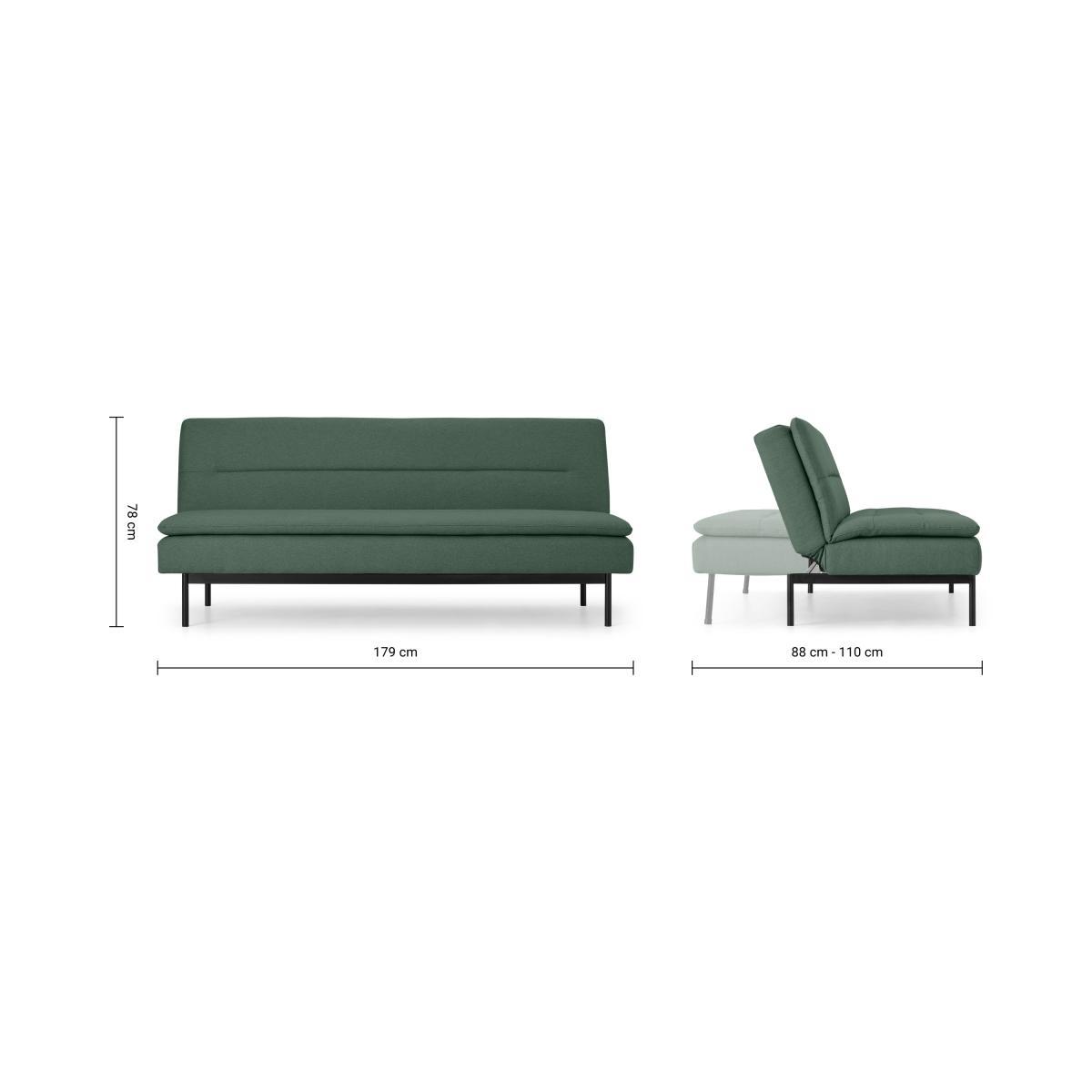 Stefan Click Clack Sofa Bed, Alpine Green – image 10