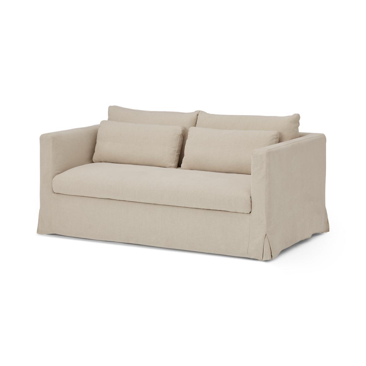 Arabelo Loose Cover Sofa Bed, Natural Cotton & Linen Mix – image 3
