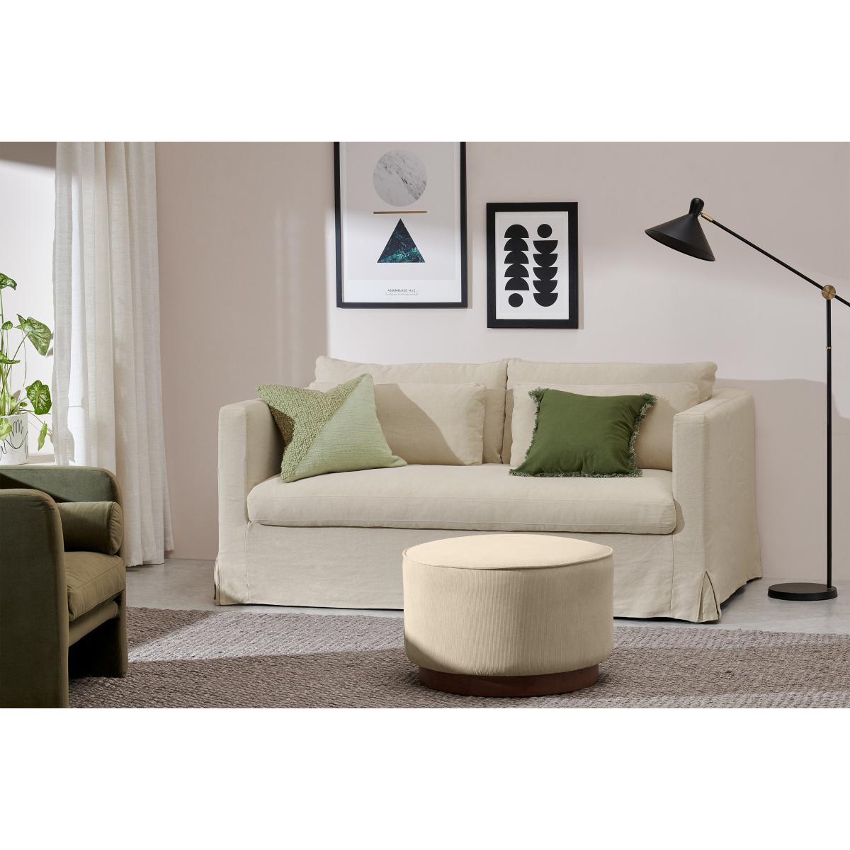 Arabelo Loose Cover Sofa Bed, Natural Cotton & Linen Mix – image 4