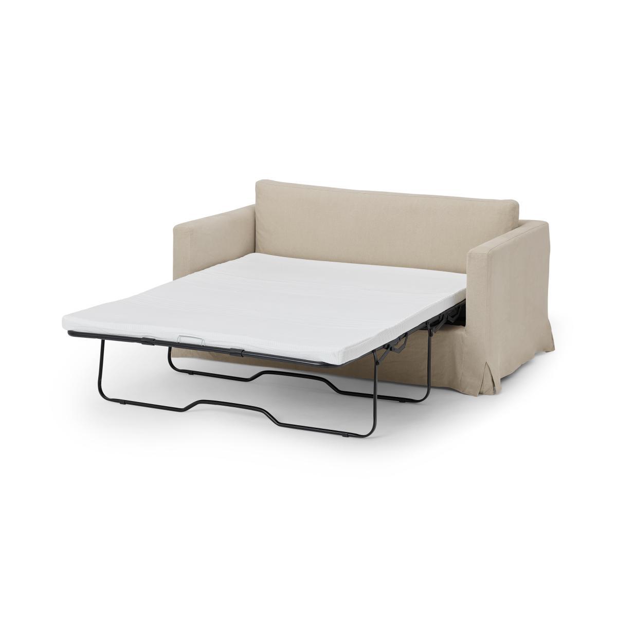 Arabelo Loose Cover Sofa Bed, Natural Cotton & Linen Mix – image 9