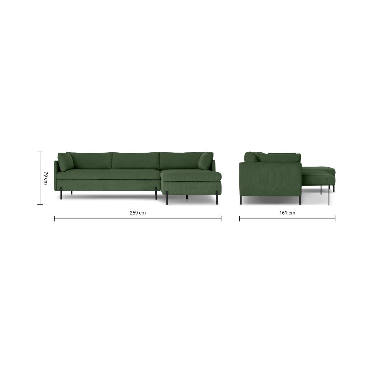 Zarina Right Hand Facing Chaise End Corner Sofa Bed, Meadow Corduroy Velvet – image 11