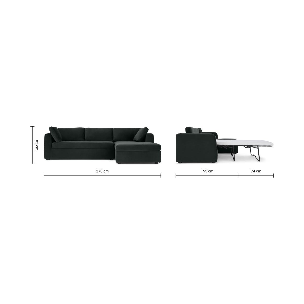 Mogen Right Hand Facing Chaise End Sofa Bed with Storage, Mourne Grey Velvet – image 11