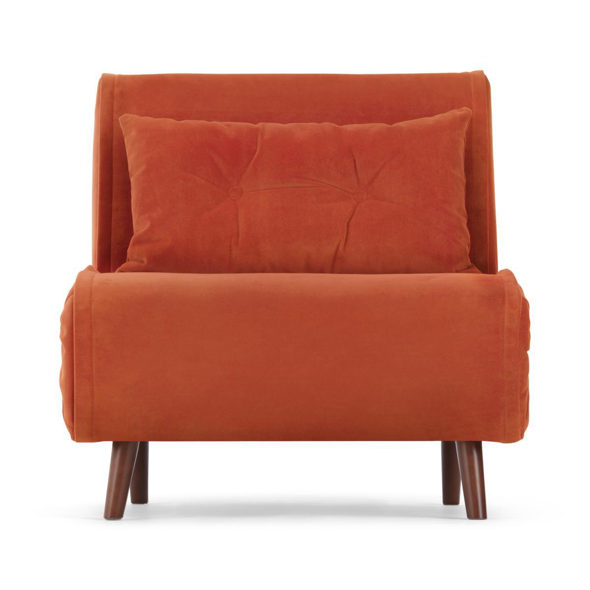 Haru Single Sofa Bed, Tangerine Orange Velvet – image 2