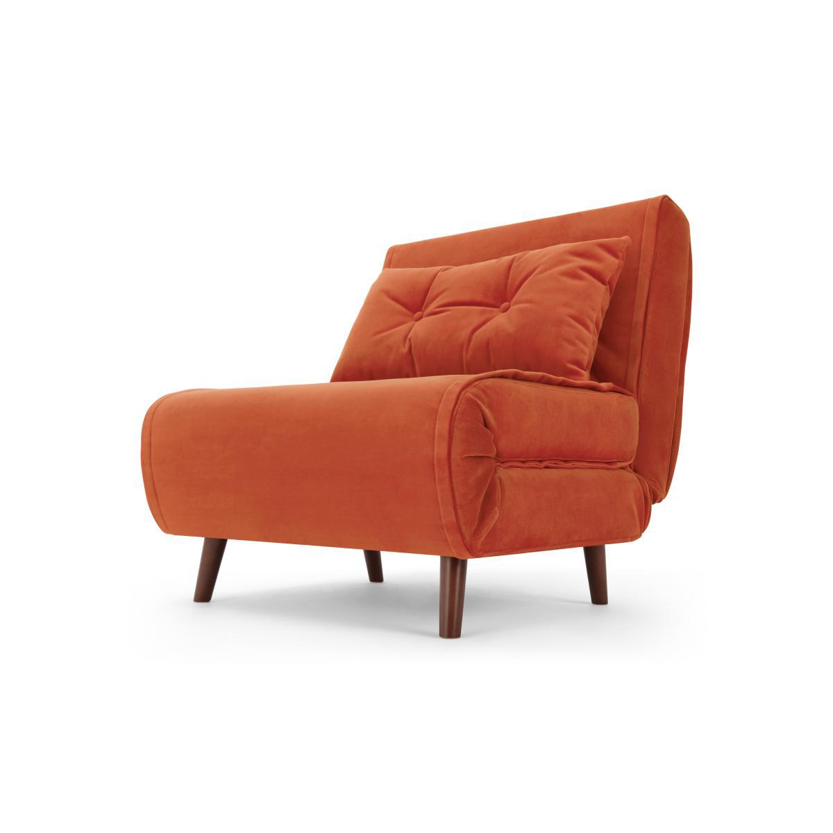 Haru Single Sofa Bed, Tangerine Orange Velvet – image 3