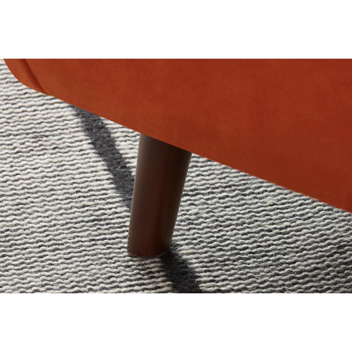 Haru Single Sofa Bed, Tangerine Orange Velvet – image 5