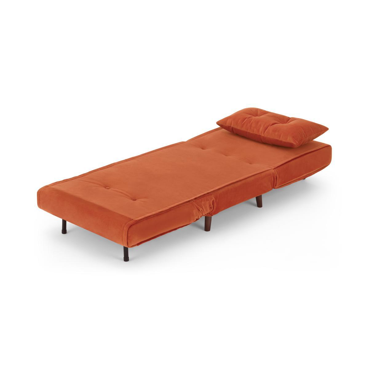 Haru Single Sofa Bed, Tangerine Orange Velvet – image 6