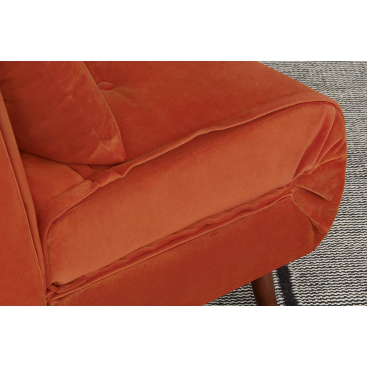 Haru Single Sofa Bed, Tangerine Orange Velvet – image 7