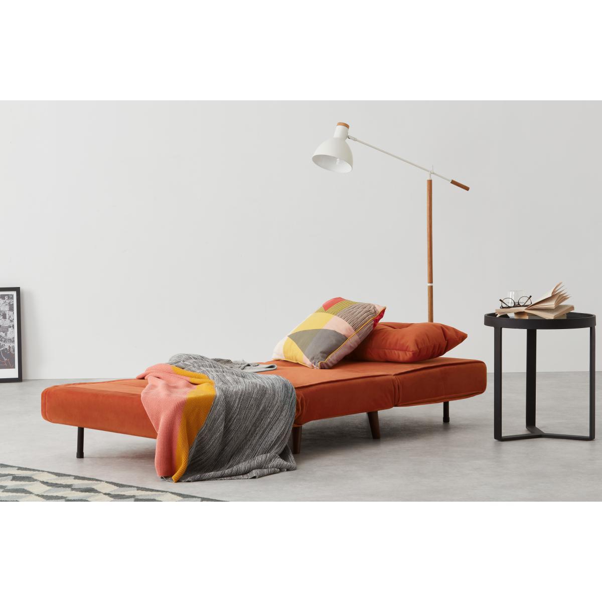 Haru Single Sofa Bed, Tangerine Orange Velvet – image 8