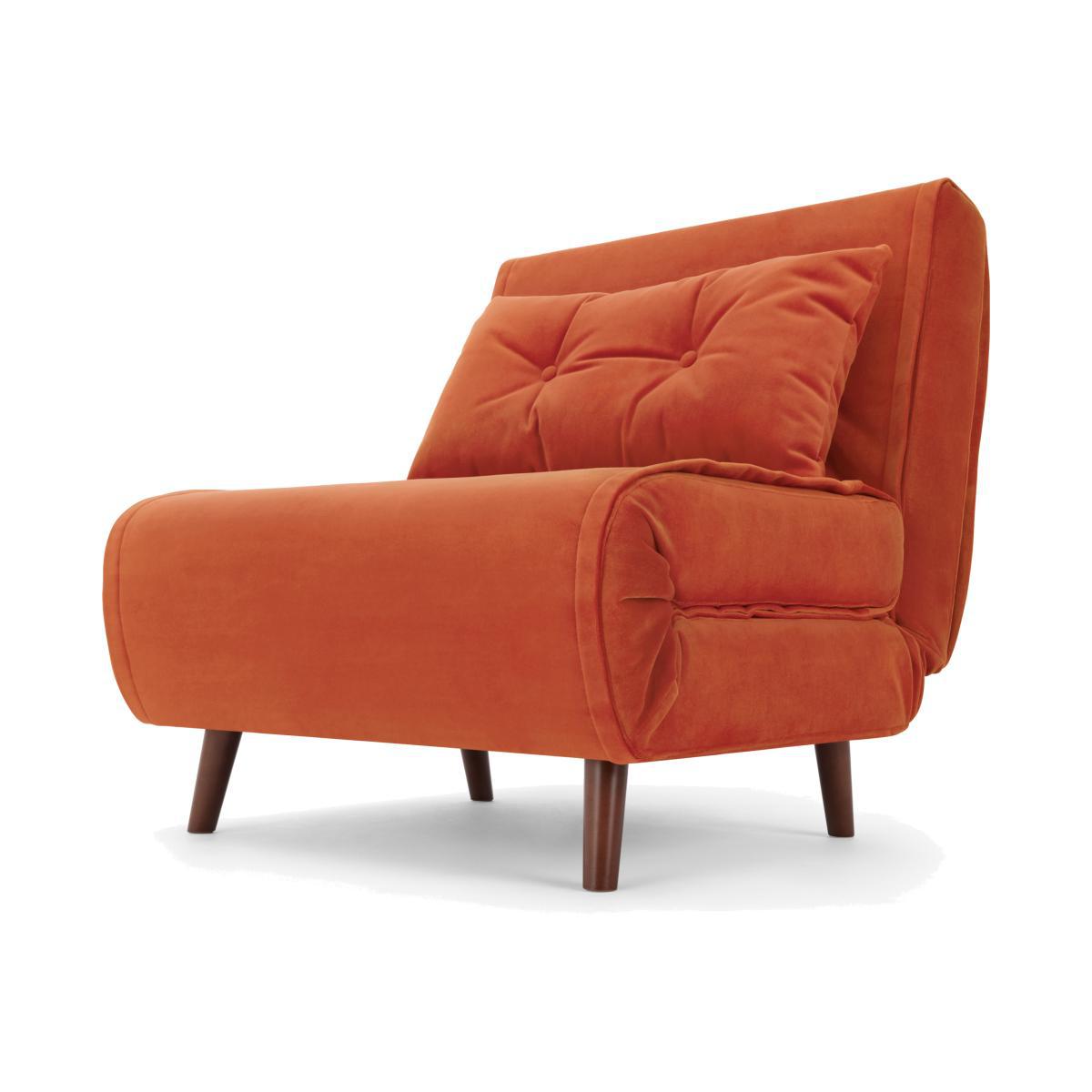 Haru Single Sofa Bed, Tangerine Orange Velvet – image 1