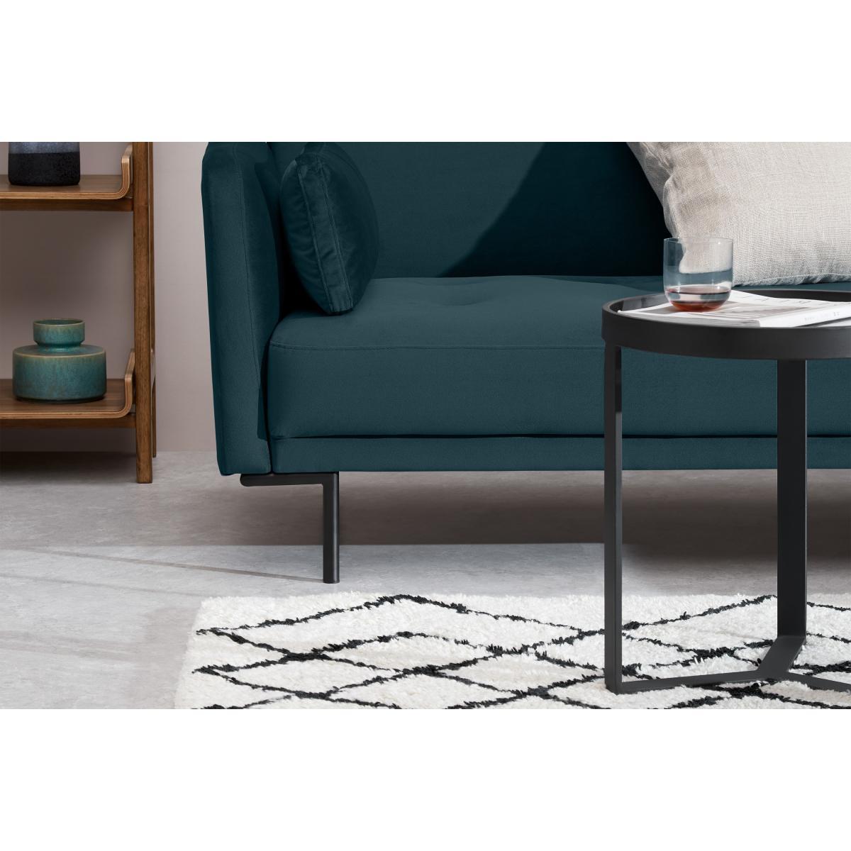 Harlow Right Hand Facing Chaise End Click Clack Sofa Bed, Steel Blue Velvet – image 5