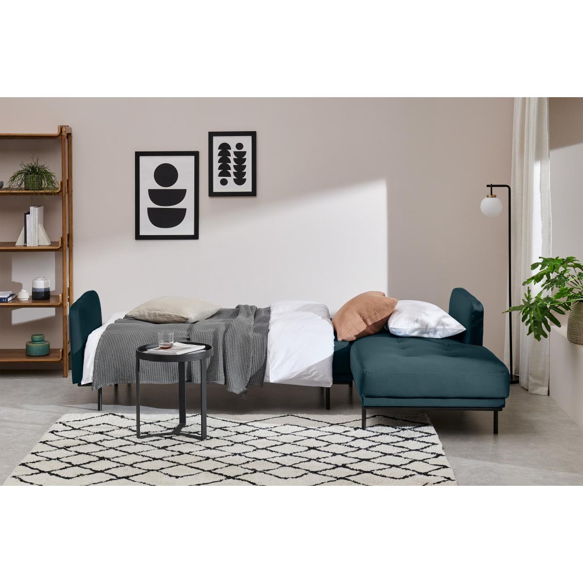 Harlow Right Hand Facing Chaise End Click Clack Sofa Bed, Steel Blue Velvet – image 8