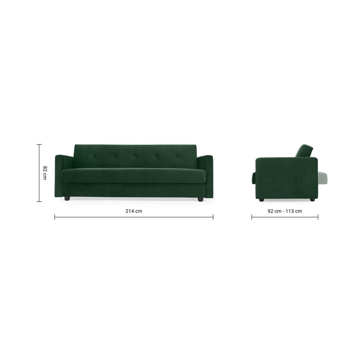 Chou Click Clack Sofa Bed with Storage, Moss Green Recycled Velvet – image 11