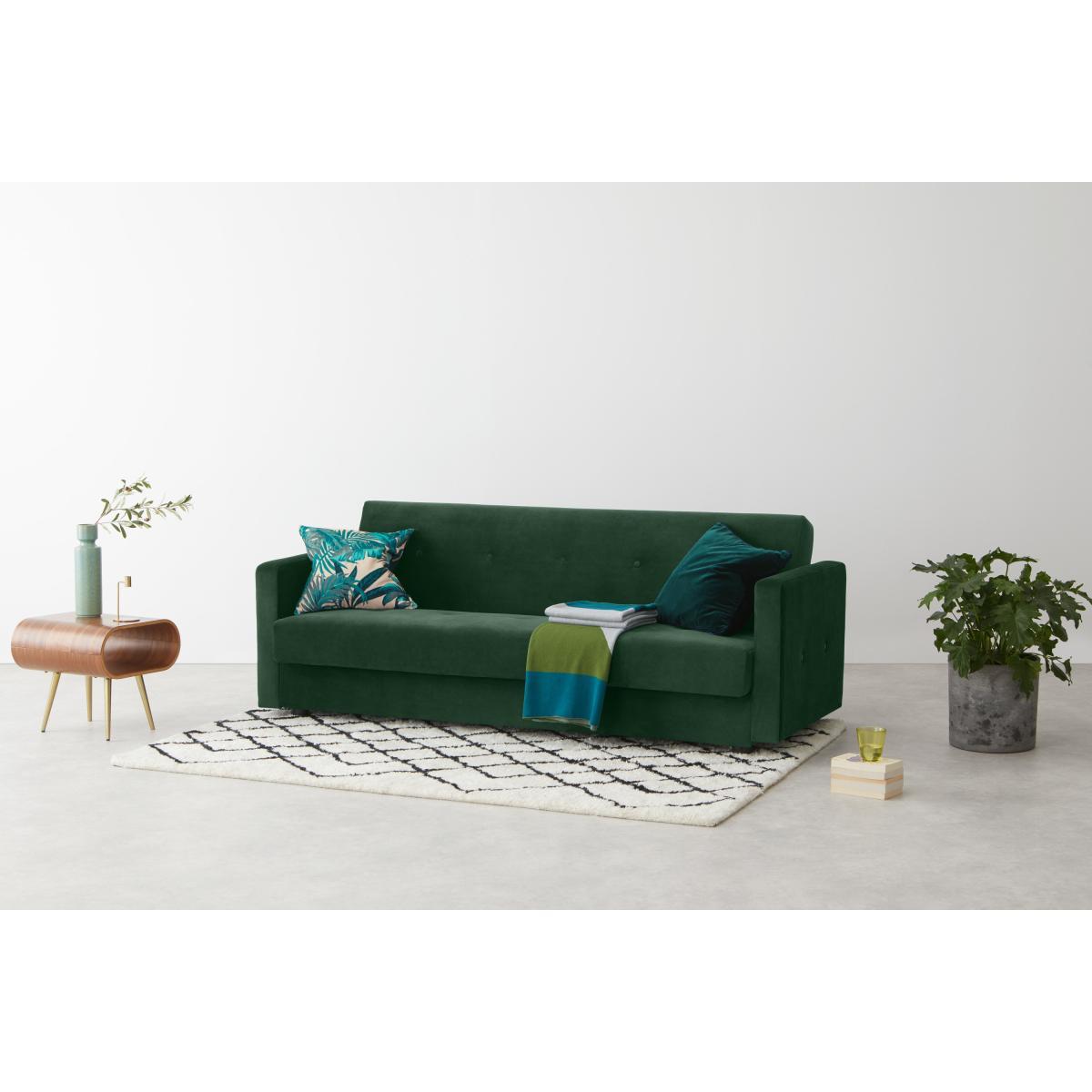 Chou Click Clack Sofa Bed with Storage, Moss Green Recycled Velvet – image 4
