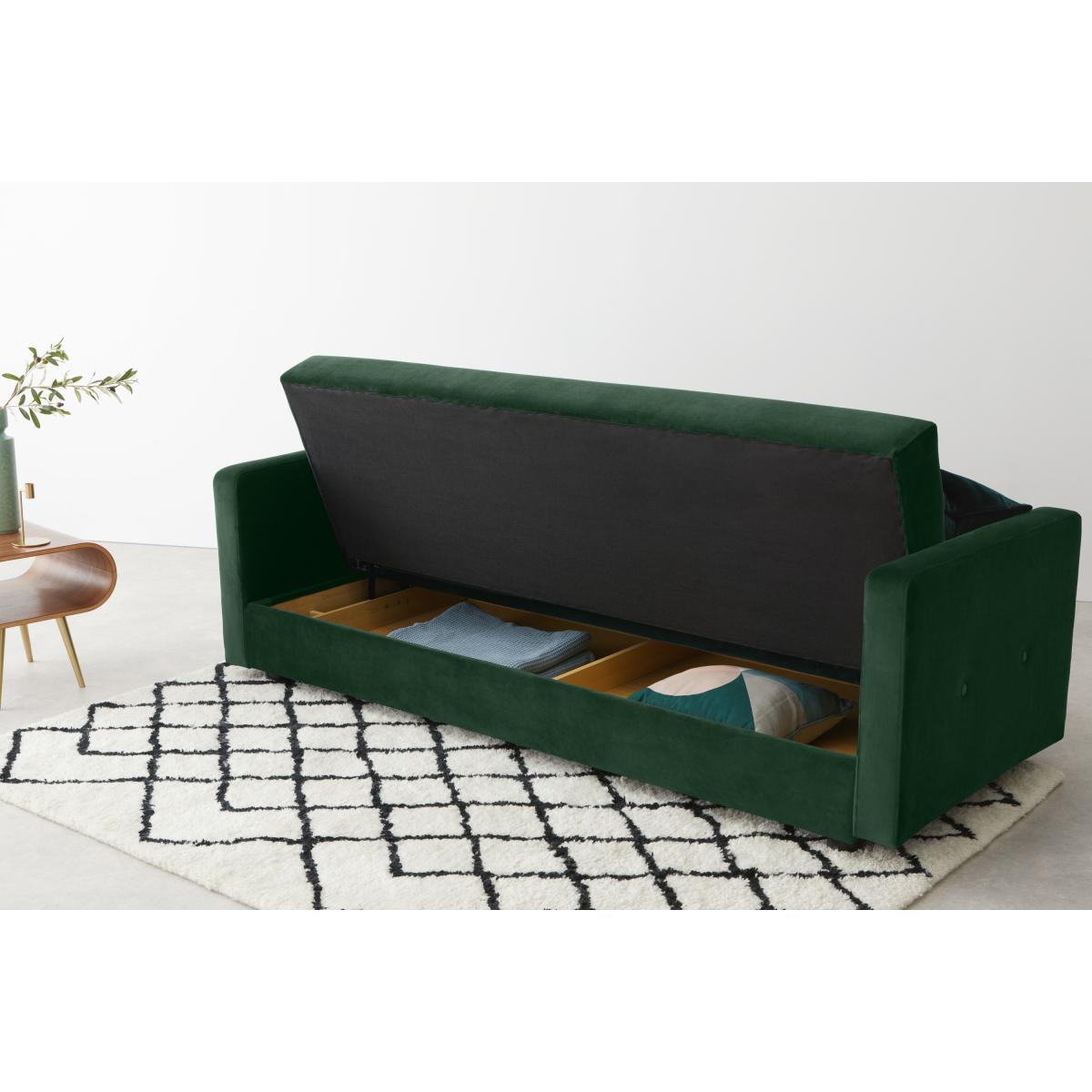 Chou Click Clack Sofa Bed with Storage, Moss Green Recycled Velvet – image 9