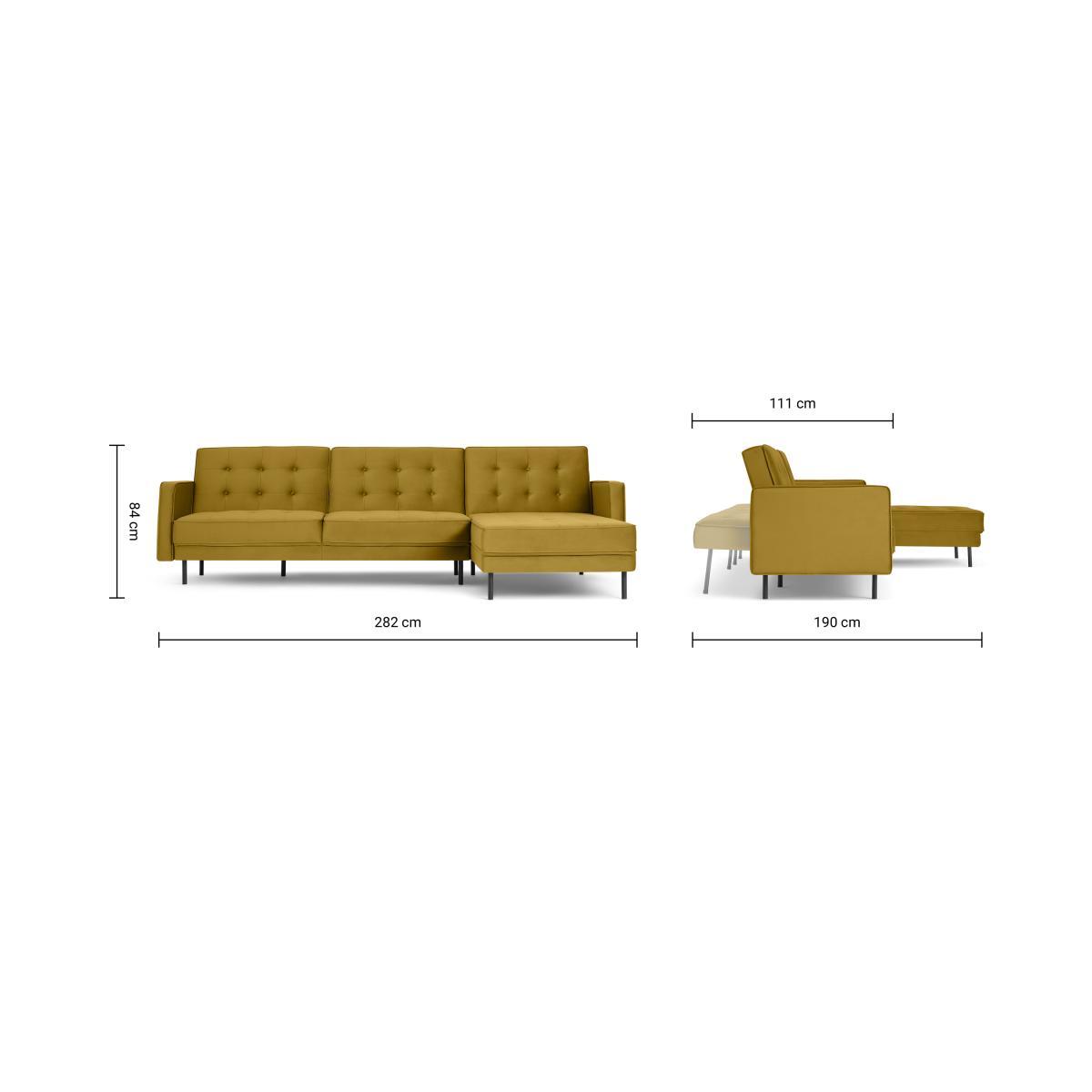 Rosslyn Right Hand Facing Chaise End Click Clack Sofa Bed, Vintage Gold Velvet – image 11