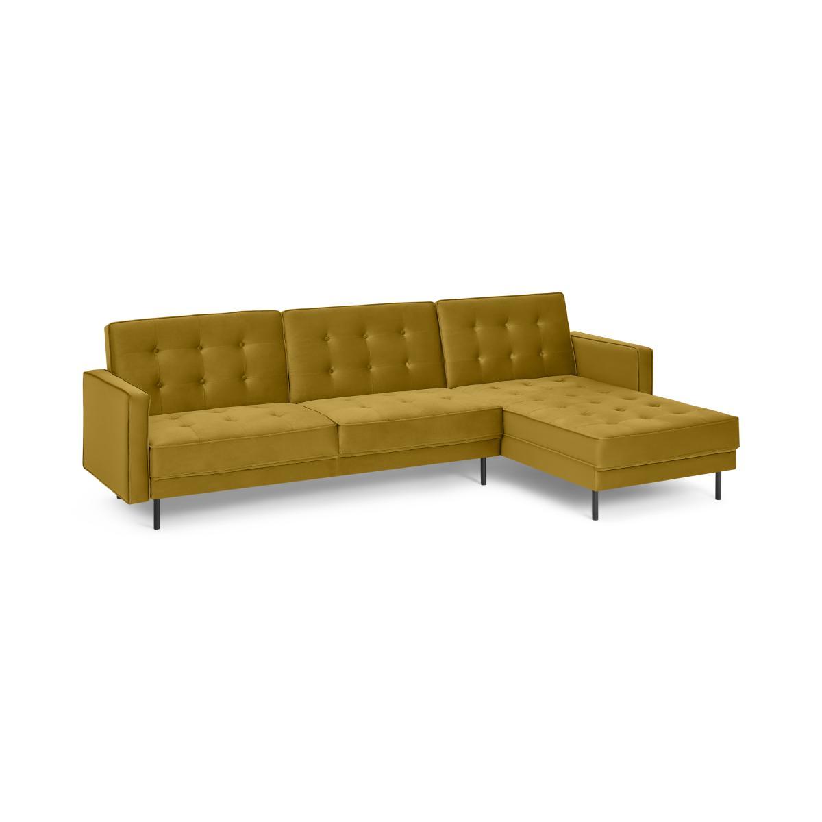 Rosslyn Right Hand Facing Chaise End Click Clack Sofa Bed, Vintage Gold Velvet – image 3