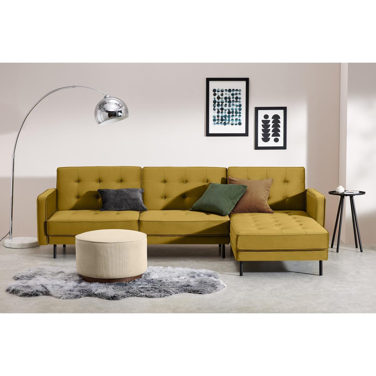 Rosslyn Right Hand Facing Chaise End Click Clack Sofa Bed, Vintage Gold Velvet – image 4