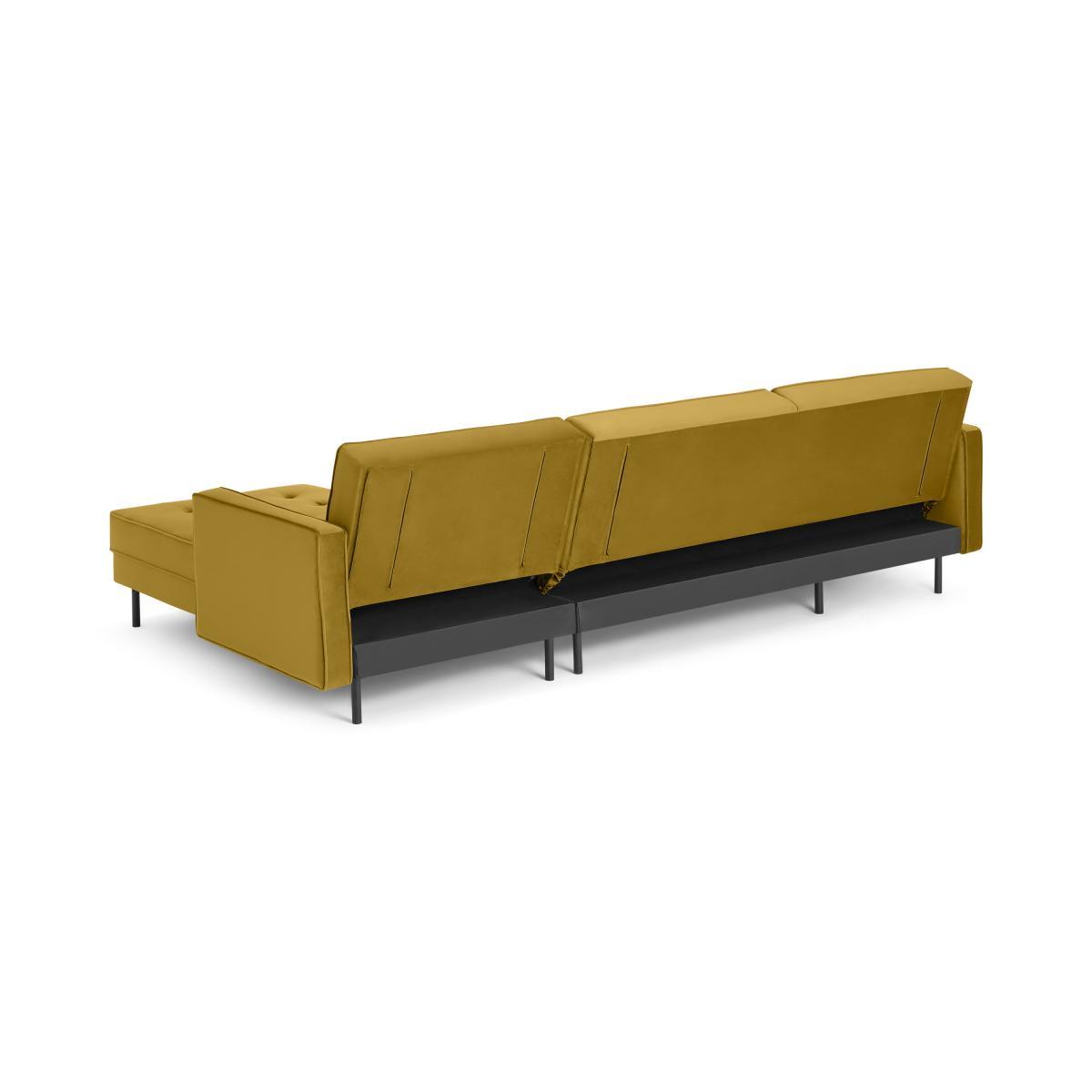 Rosslyn Right Hand Facing Chaise End Click Clack Sofa Bed, Vintage Gold Velvet – image 8