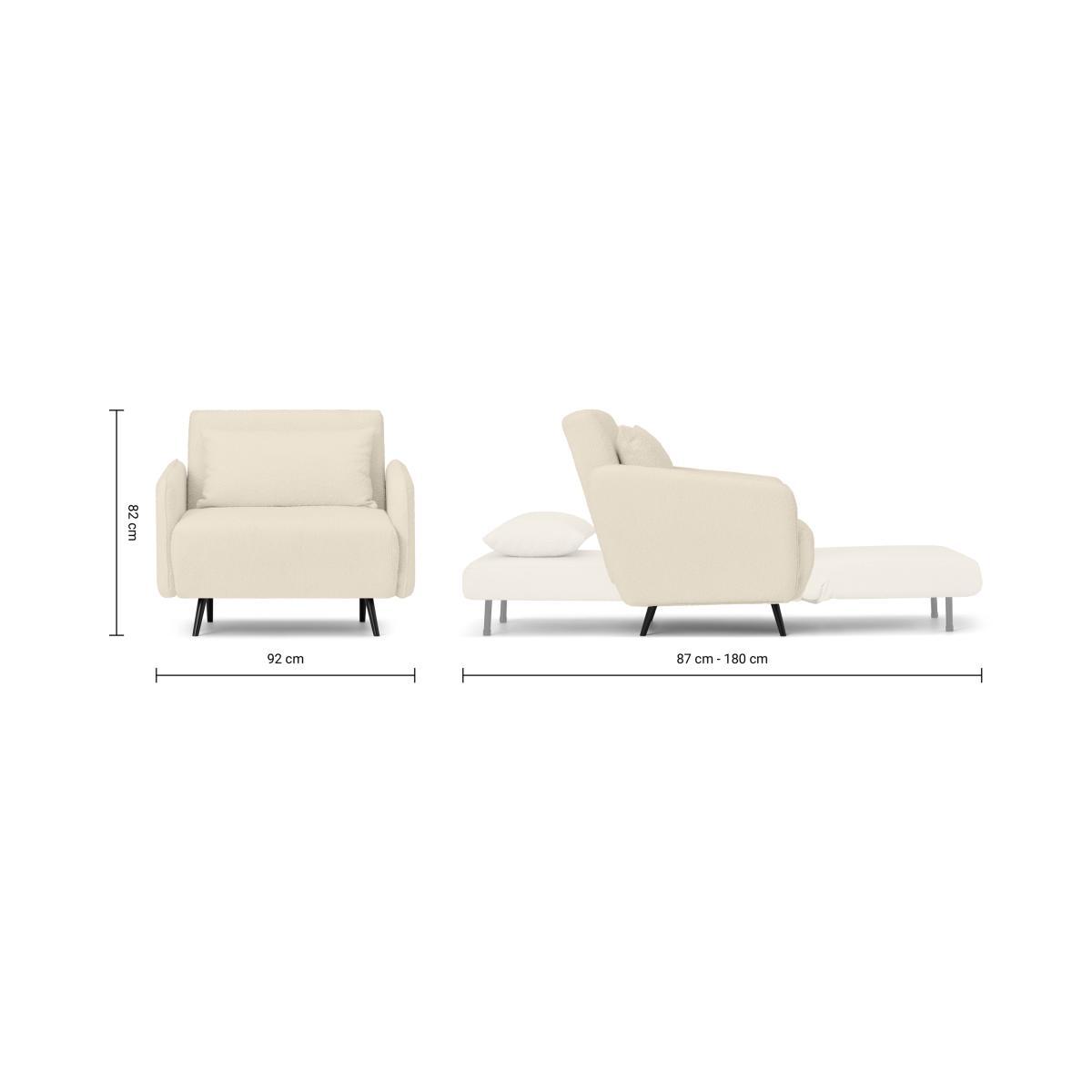 Hettie Single Click Clack Sofa Bed, Whitewash Boucle – image 11