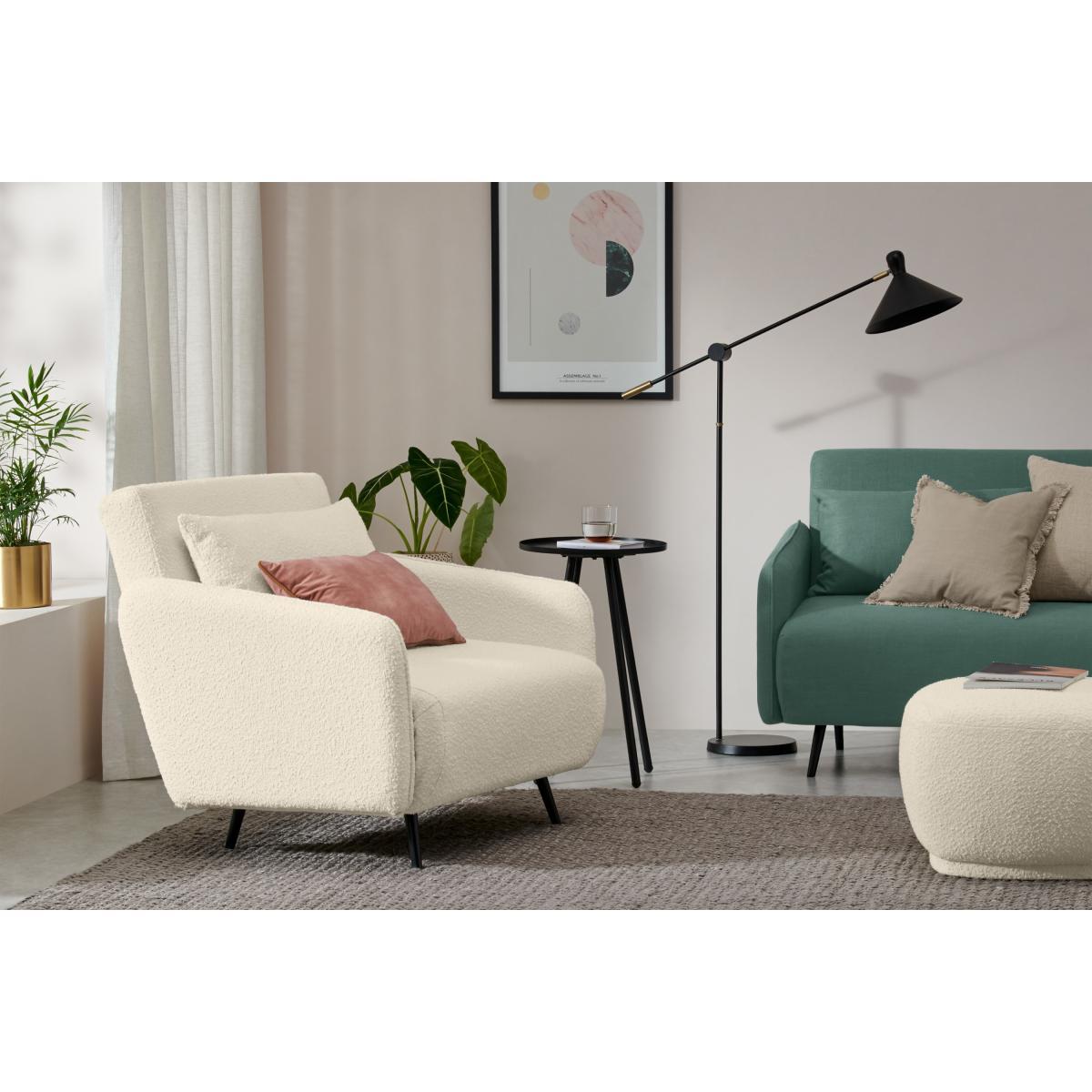 Hettie Single Click Clack Sofa Bed, Whitewash Boucle – image 4