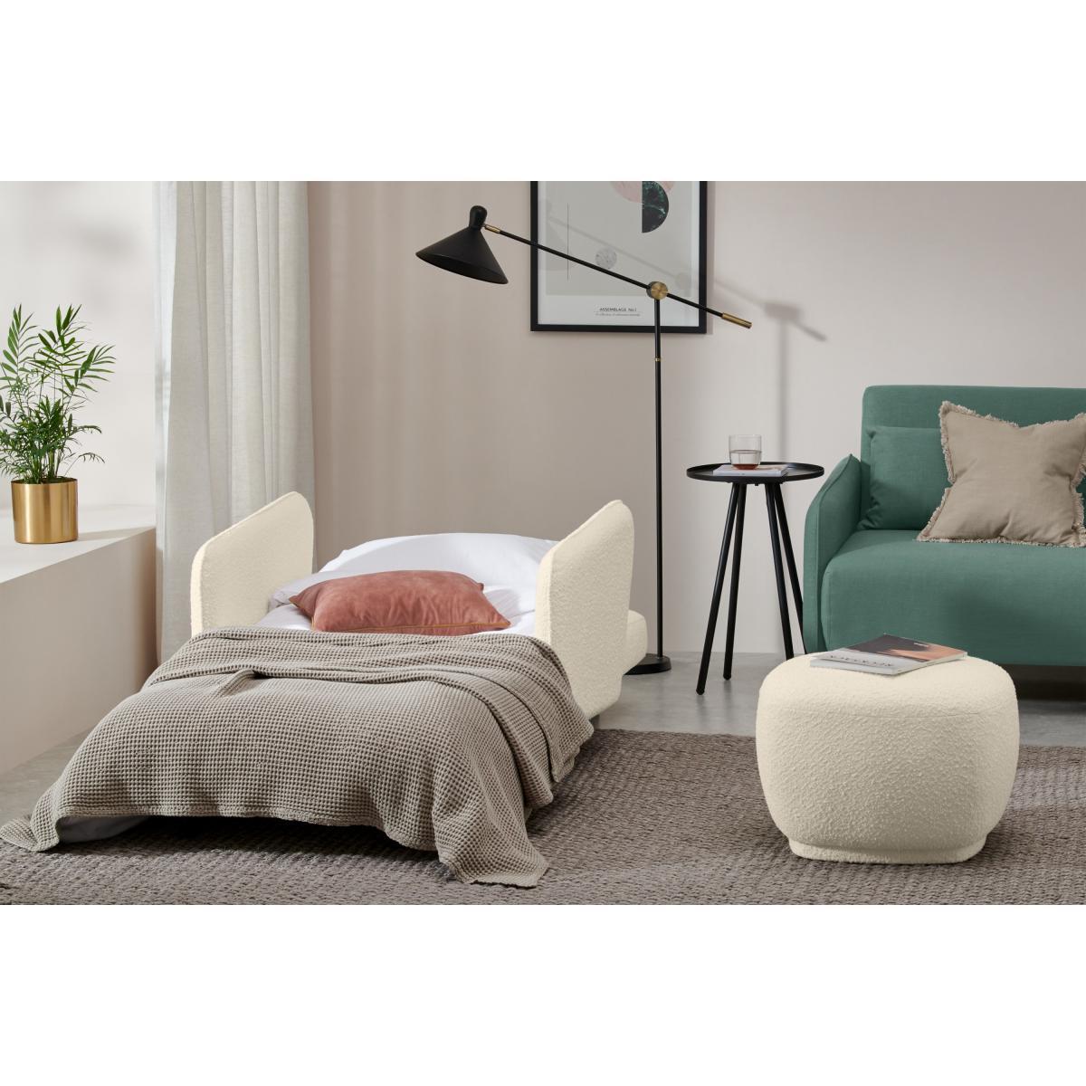 Hettie Single Click Clack Sofa Bed, Whitewash Boucle – image 5