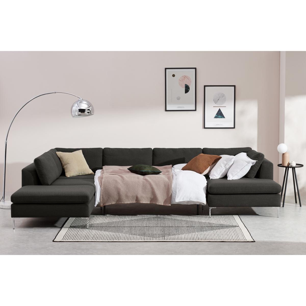 Monterosso Left Hand Facing Horseshoe Corner Sofa Bed, Oyster Grey – image 5
