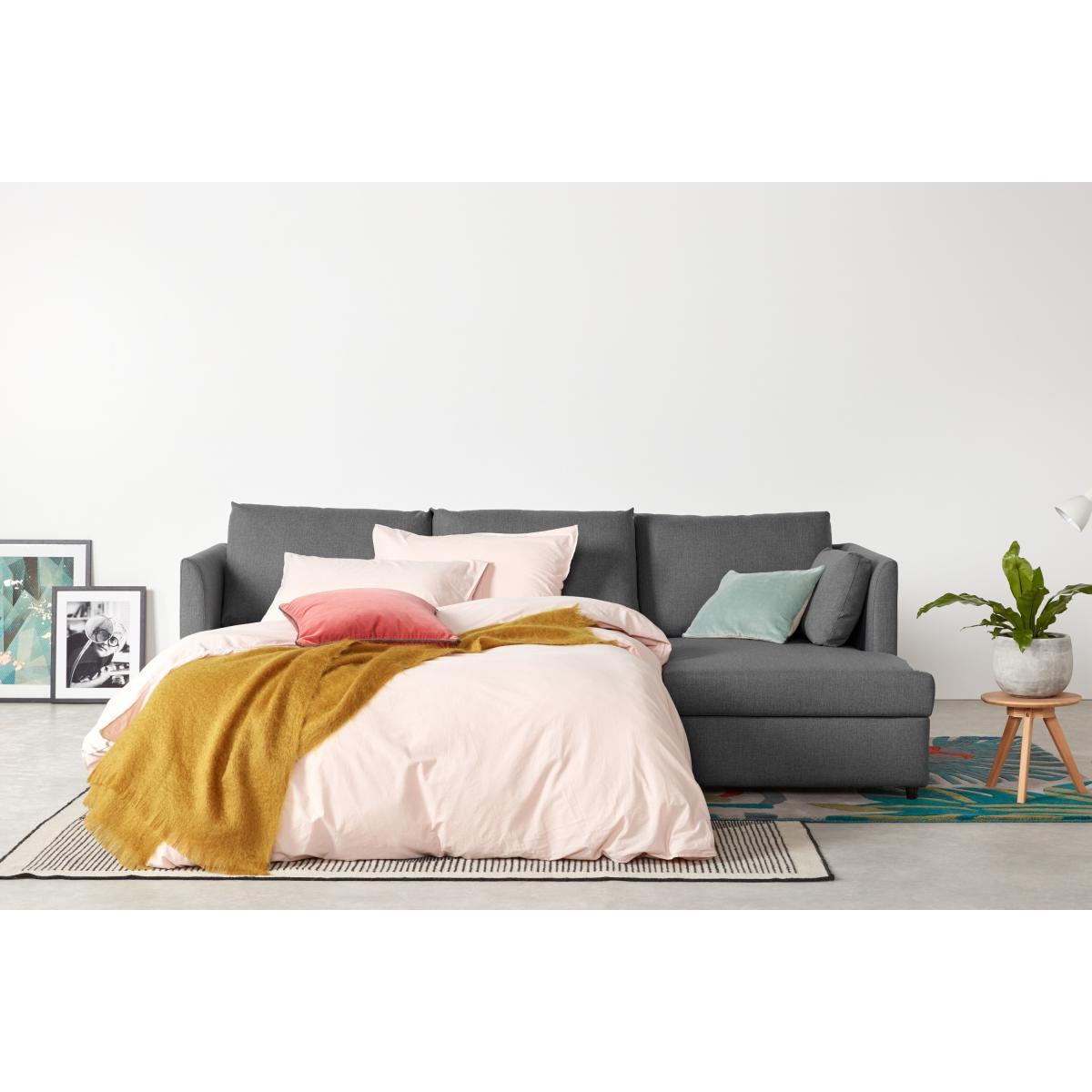 Milner Right Hand Facing Corner Storage Sofa Bed with Foam Mattress, Night Grey – image 8
