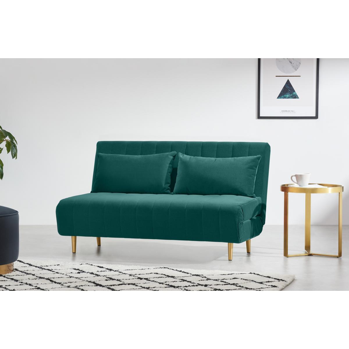 Bessie Large Double Sofa Bed, Teal Blue Velvet – image 4