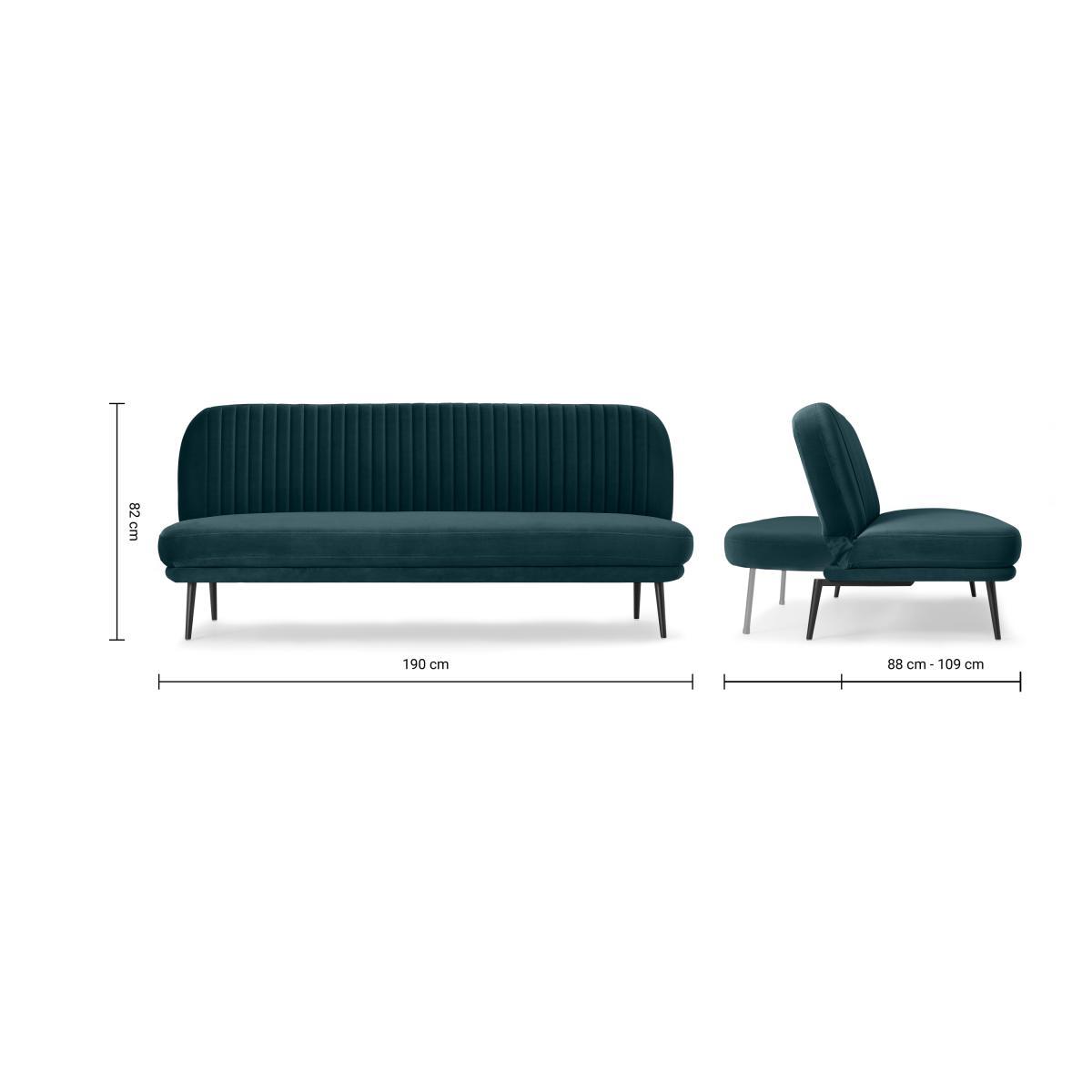 Sylvie Click Clack Sofa Bed, Ocean Blue Velvet – image 11