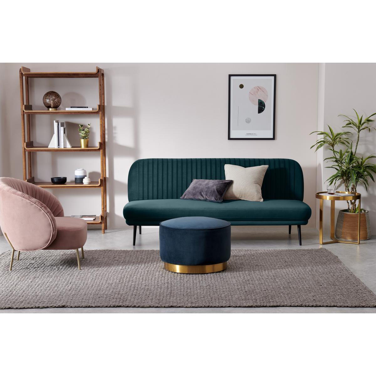 Sylvie Click Clack Sofa Bed, Ocean Blue Velvet – image 4