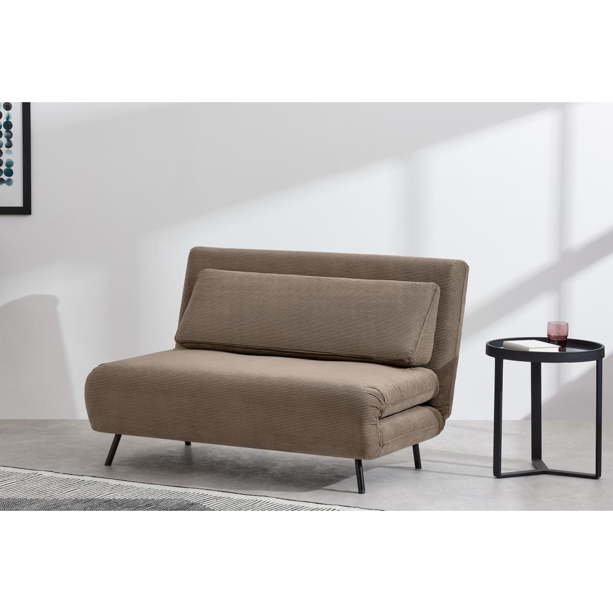 Kahlo Double Seat Sofa Bed, Taupe Corduroy Velvet – image 4