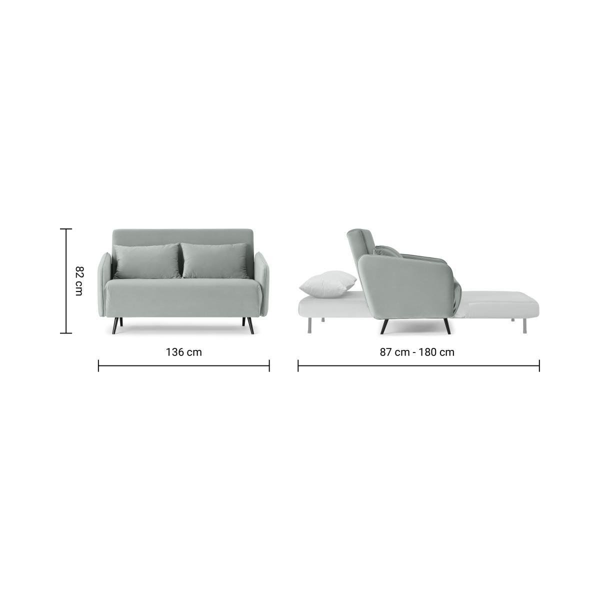 Hettie Small Sofa Bed, Ice Blue Velvet – image 12