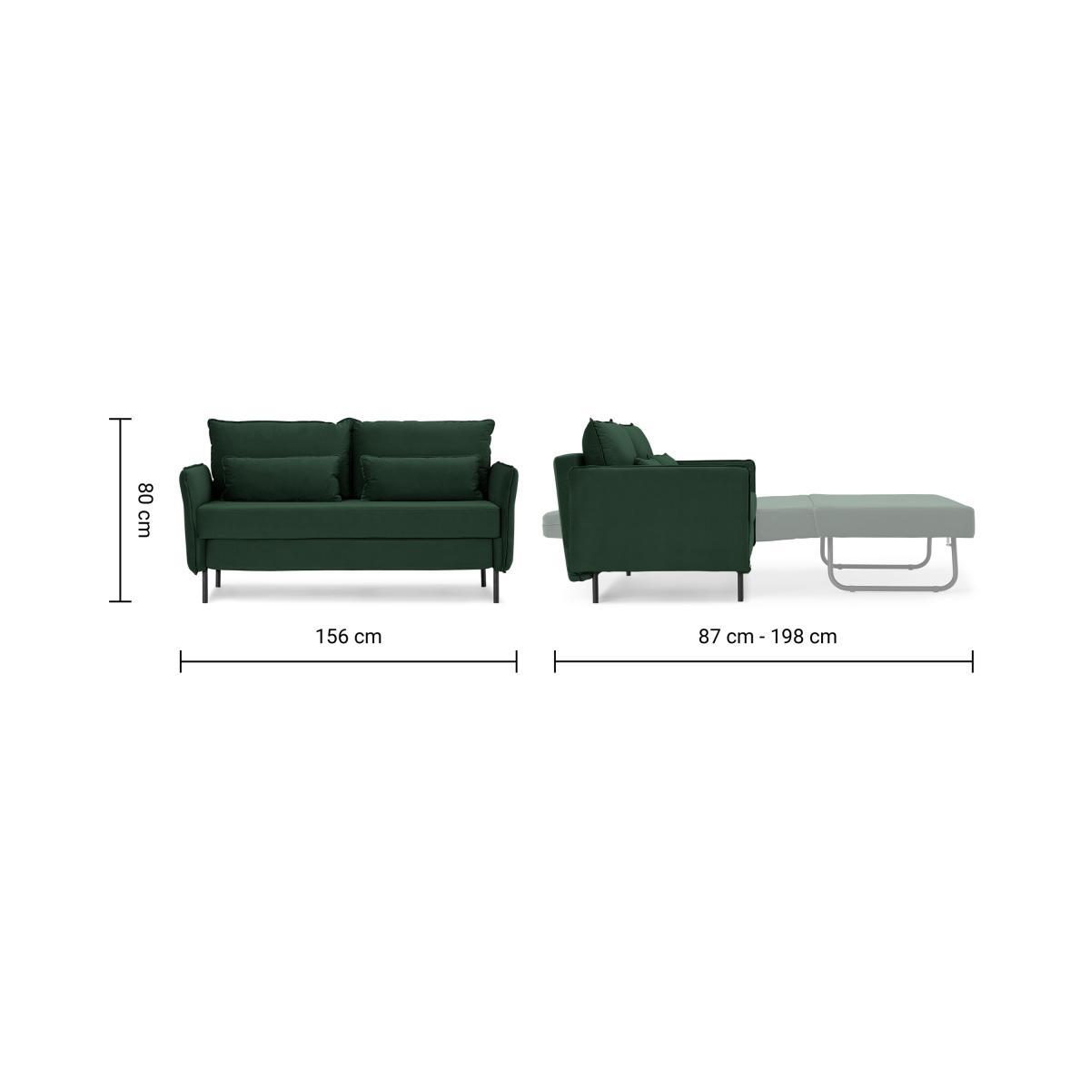 Purcell Sofa Bed, Moss Green Velvet – image 11