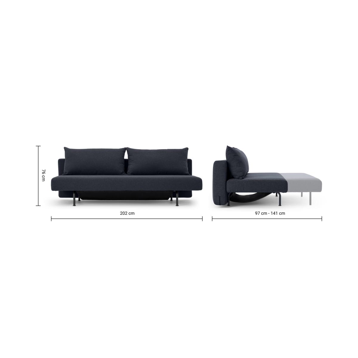 Esben Pocket Sprung Platform Sofa Bed, Capri Blue Weave – image 3