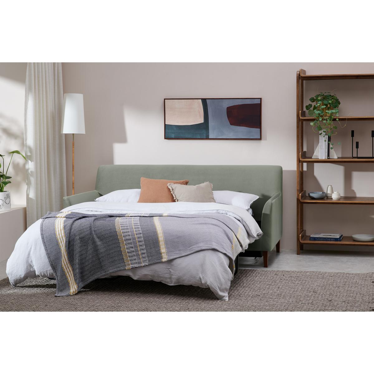Alesso 3 Seater Sofa Bed, Pale Sage Recycled Velvet – image 5