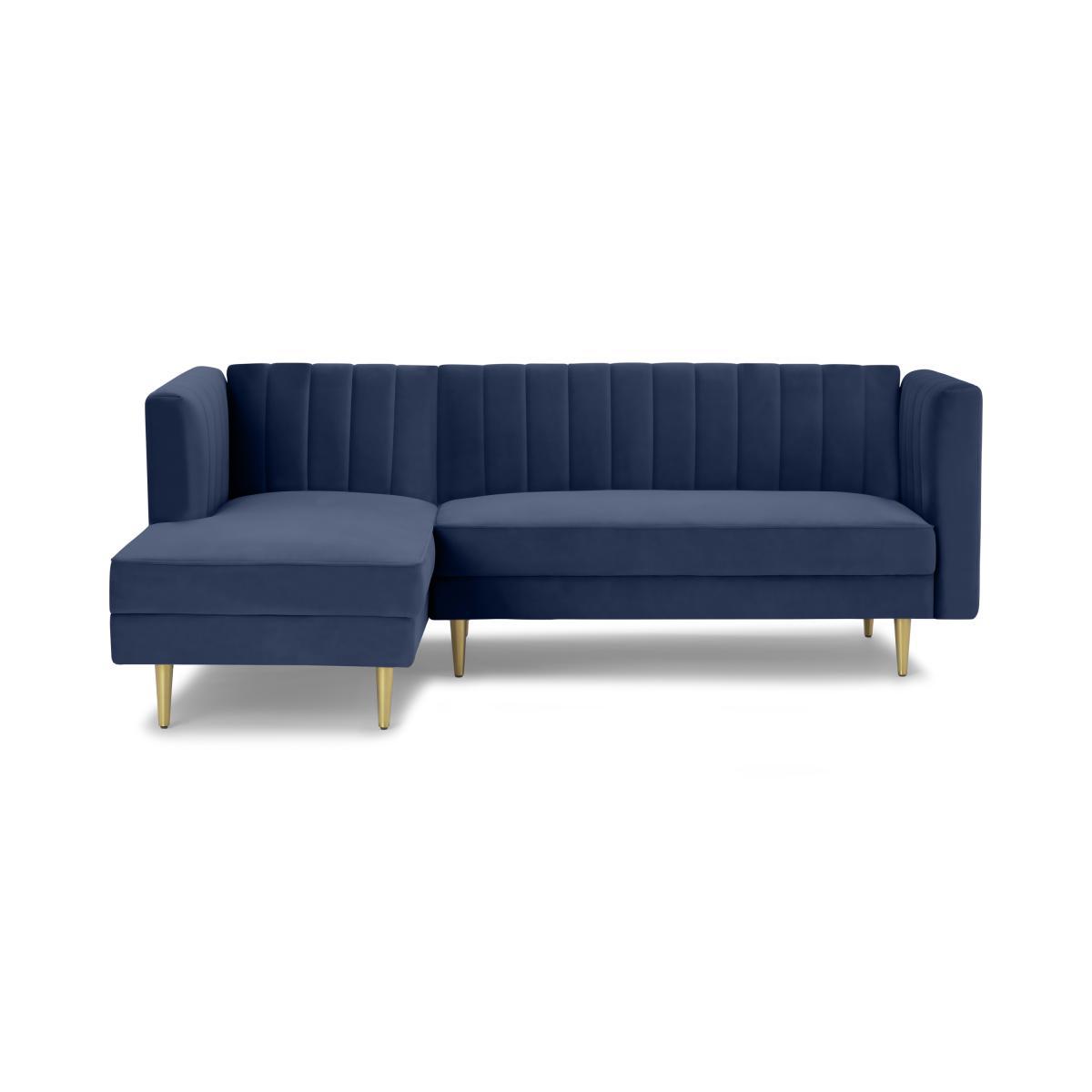 Amicie Left Hand Facing Chaise End Click Clack Sofa Bed, Royal Blue Velvet – image 2