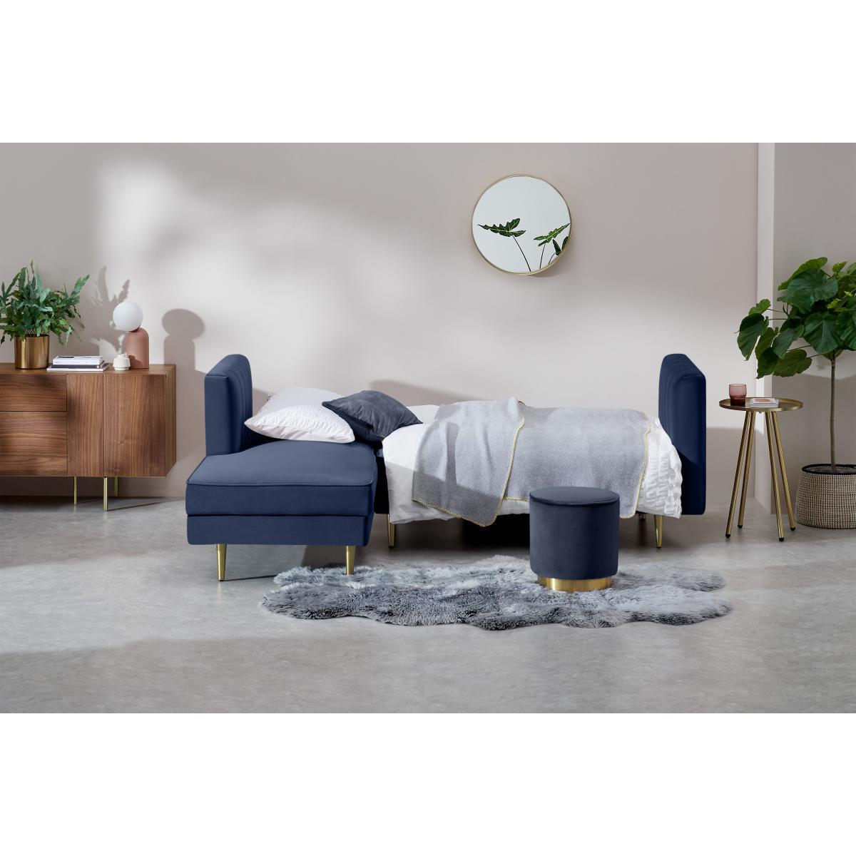 Amicie Left Hand Facing Chaise End Click Clack Sofa Bed, Royal Blue Velvet – image 5