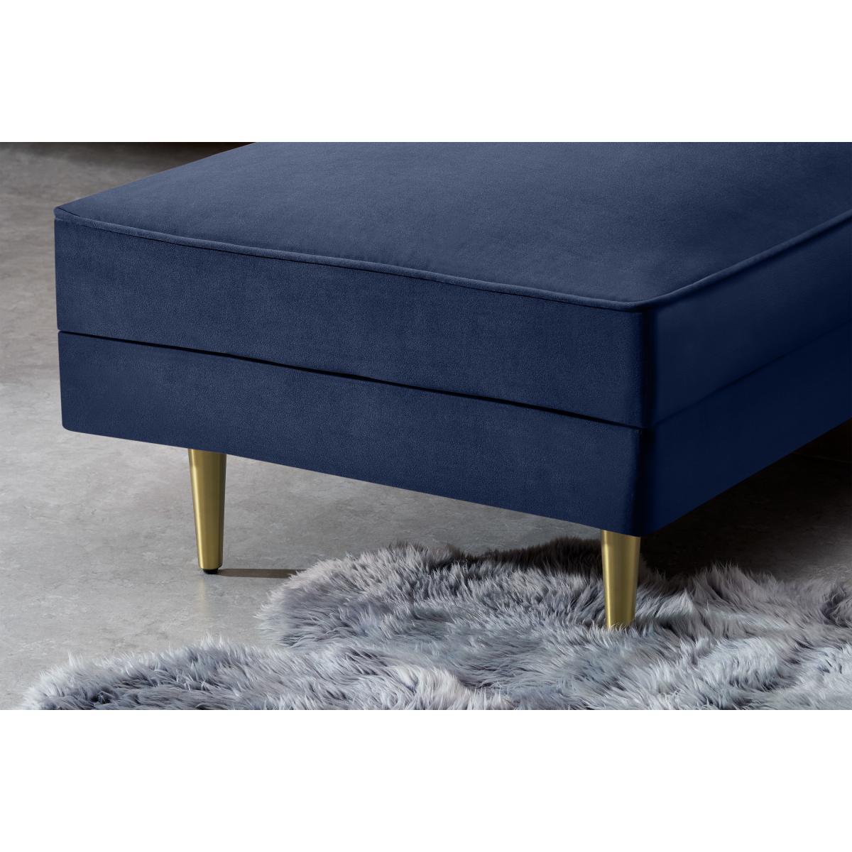 Amicie Left Hand Facing Chaise End Click Clack Sofa Bed, Royal Blue Velvet – image 7