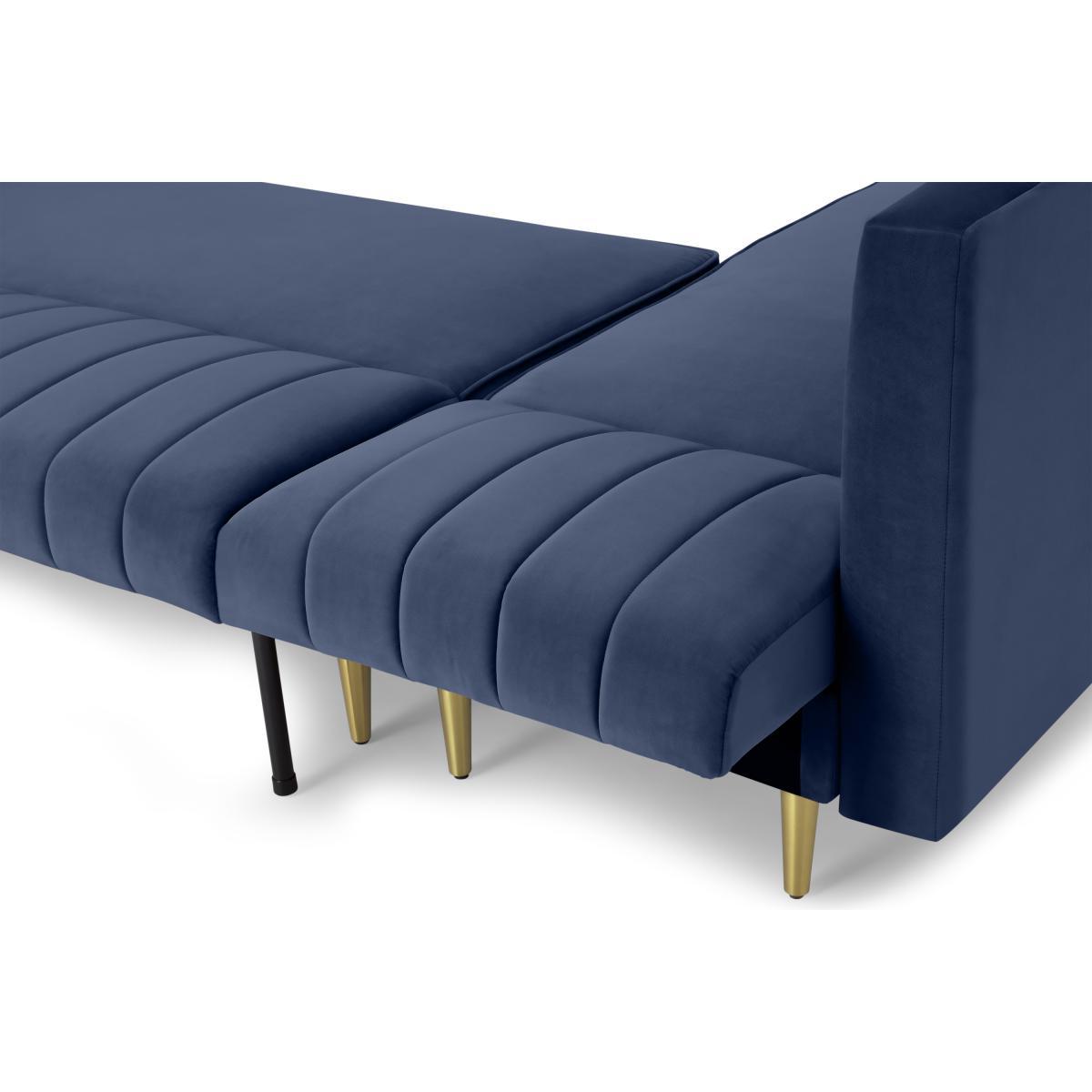 Amicie Left Hand Facing Chaise End Click Clack Sofa Bed, Royal Blue Velvet – image 8